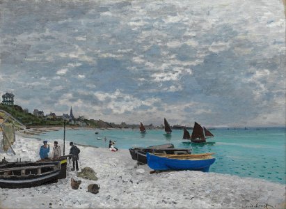 Claude Monet - The Beach at Sainte-Adresse - Google Art Project. Free illustration for personal and commercial use.