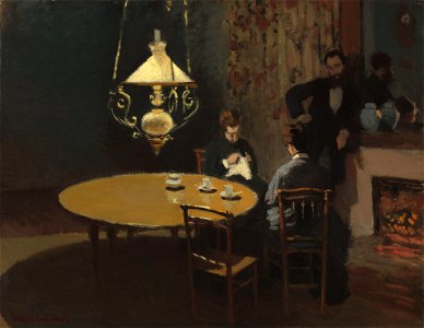 Claude Monet - Intérieur, Après dîner. Free illustration for personal and commercial use.