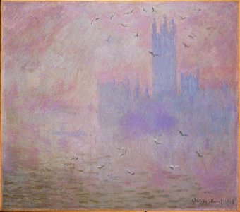 Claude Monet - The Houses of Parliament, Seagulls - y1979-54 - Princeton University Art Museum. Free illustration for personal and commercial use.