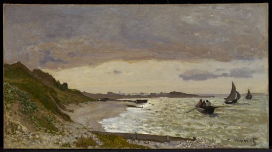 Claude Monet - The Seashore at Sainte-Adresse - 53.13 - Minneapolis Institute of Arts. Free illustration for personal and commercial use.