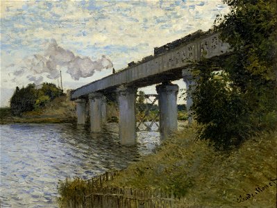 Claude Monet - The Railroad bridge in Argenteuil - Google Art Project. Free illustration for personal and commercial use.