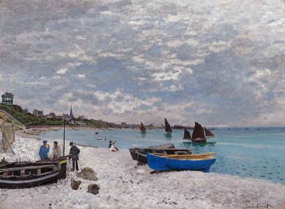 Claude Monet - The Beach at Sainte-Adresse - 1933.439 - Art Institute of Chicago. Free illustration for personal and commercial use.