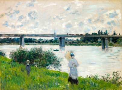 Claude Monet - The Promenade with the Railroad Bridge, Argenteuil - 45-1973 - Saint Louis Art Museum