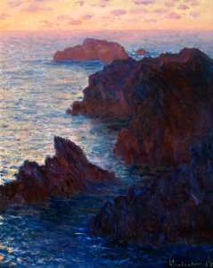 Claude Monet - Rocks at Belle-lle, Port-Domois - Google Art Project. Free illustration for personal and commercial use.
