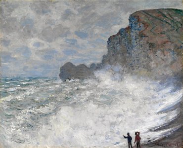 Claude Monet - Rough weather at Étretat - Google Art Project. Free illustration for personal and commercial use.