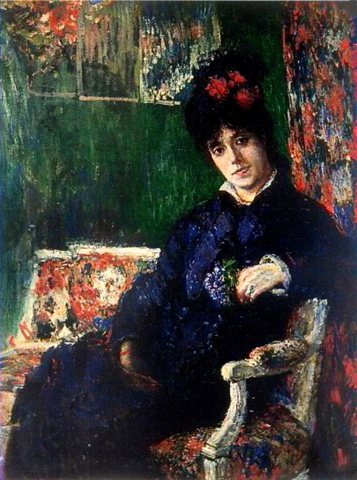 Claude Monet - Portrait de Camille au bouquet de violettes