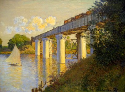 Claude Monet - The Bridge at Argenteuil. Free illustration for personal and commercial use.