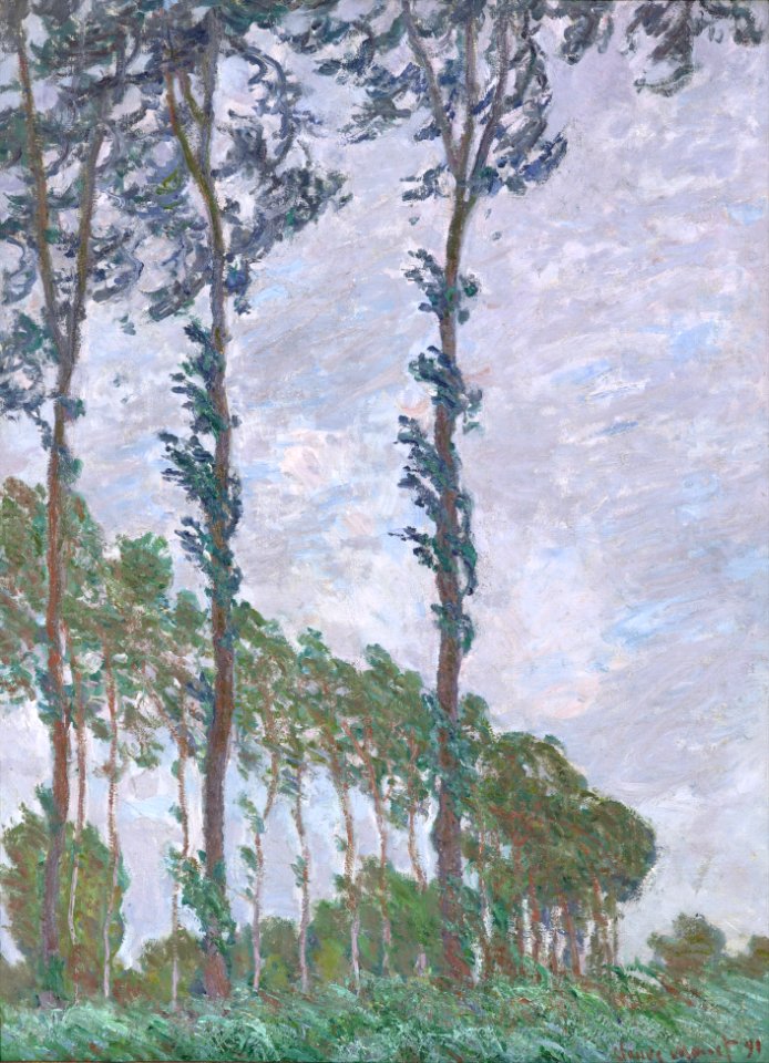 Claude Monet - Wind Effect, Series of The Poplars - Google Art Project