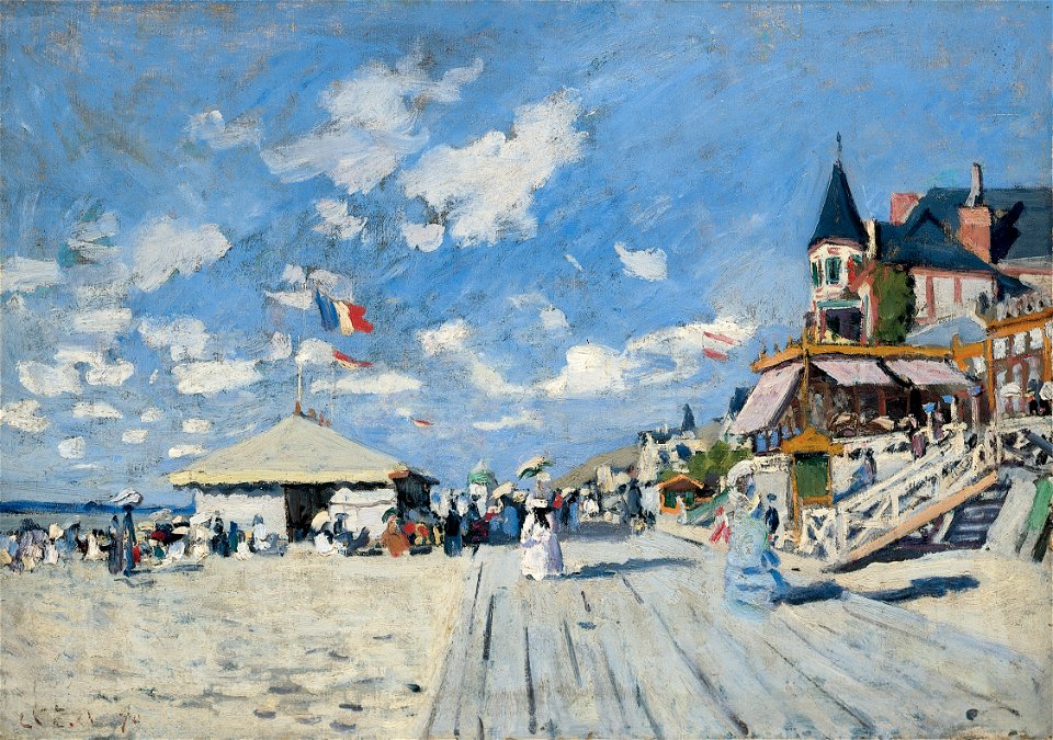Claude Monet - Sur les planches de Trouville, hôtel des Roches Noires