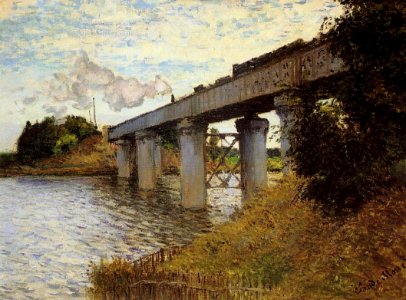 Claude Monet - The Railway Bridge at Argenteuil (Musée d'Orsay). Free illustration for personal and commercial use.