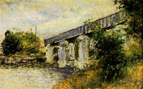 Claude Monet - The Railway Bridge at Argenteuil (Musée d'Marmottan). Free illustration for personal and commercial use.