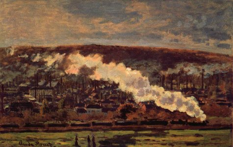 Claude Monet - The Train. Free illustration for personal and commercial use.
