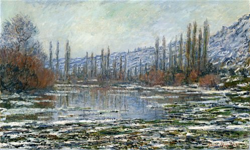 Claude Monet - The thaw at Vetheuil. Free illustration for personal and commercial use.