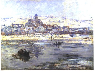 Monet - Vetheuil im Winter. Free illustration for personal and commercial use.