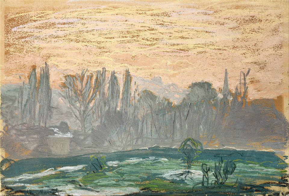 Claude Monet - Winter Landscape with Evening Sky - Google Art Project