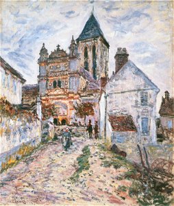 Claude Monet - Église de Vetheuil - National Galleries of Scotland. Free illustration for personal and commercial use.