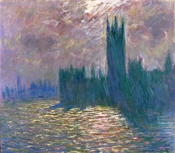Claude Monet, Londres, Le Parlement, Reflets sur la Tamise, 1905, huile sur toile, Musée Marmottan Monet, Paris. Free illustration for personal and commercial use.