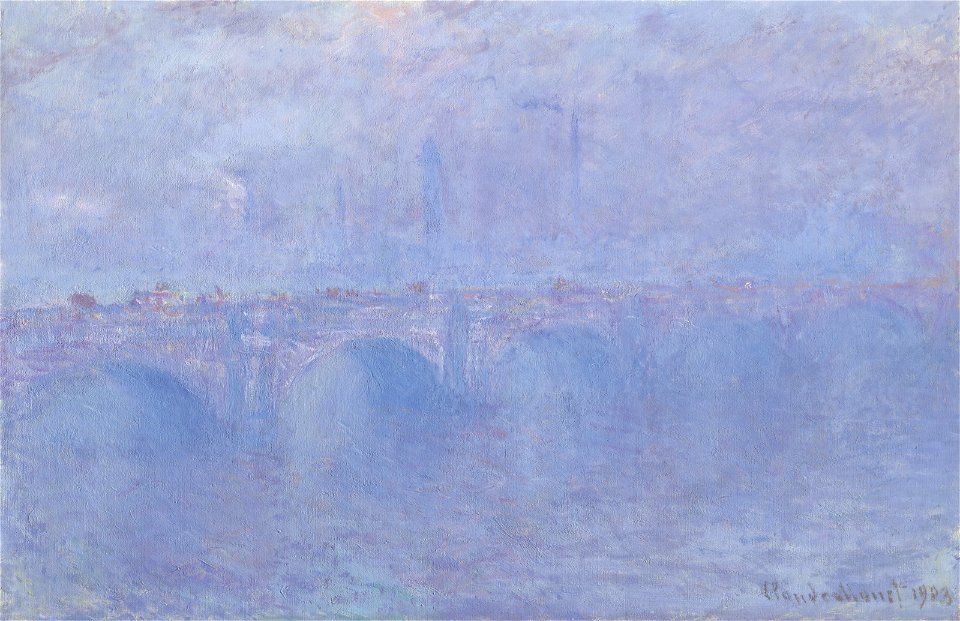 Claude monet waterloo bridge effet de brouillard011136)