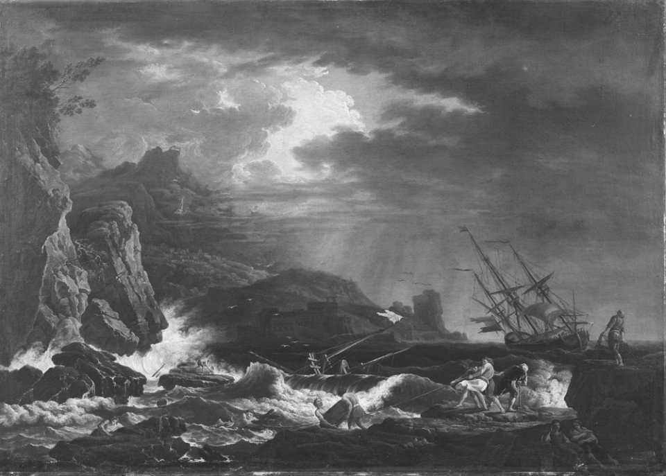 Claude-Joseph Vernet - Seascape, Gale - KMS1272 - Statens Museum for Kunst