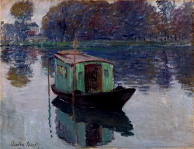 Claude Monet The Studio Boat. Free illustration for personal and commercial use.