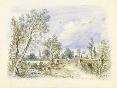 Constable - Milford Bridge, with a distant view of Salisbury, 341-1888