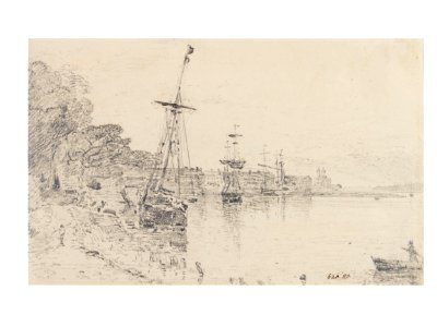 Constable - River scene at Mistley, Essex, 620-1888
