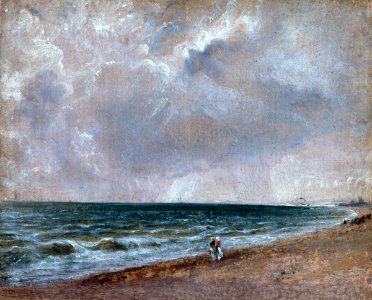 Constable - Seascape Study Brighton Looking West, c.1824–1828, 03831. Free illustration for personal and commercial use.