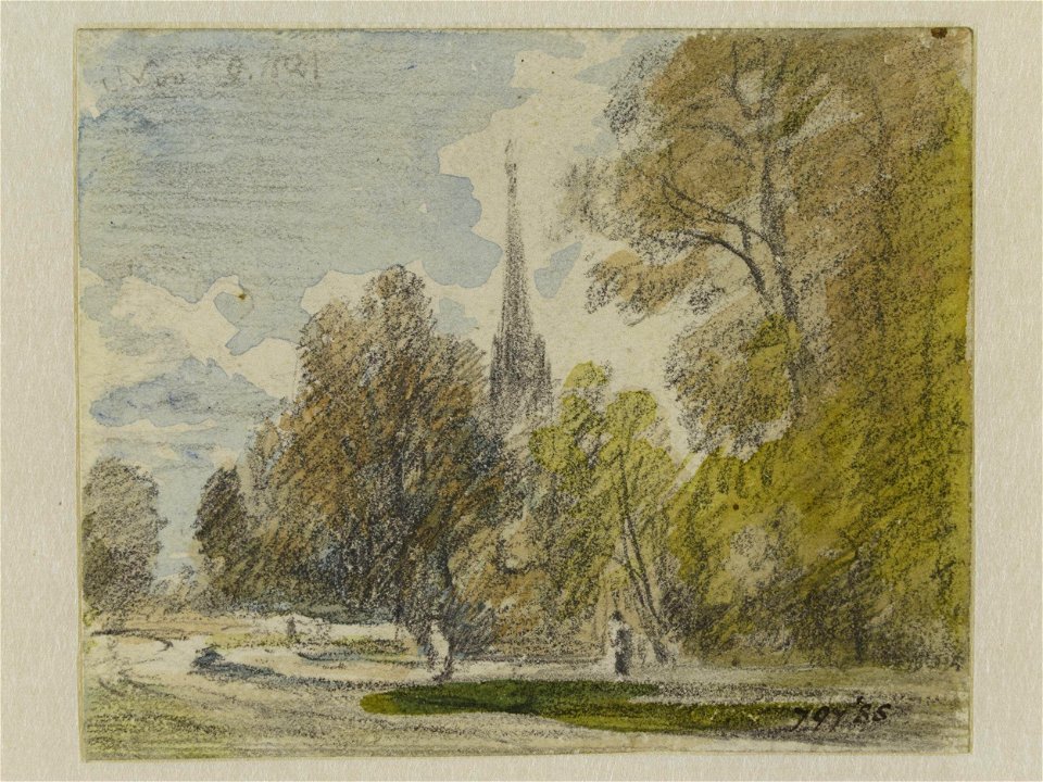 Constable - Salisbury Cathedral with trees, 797-1888