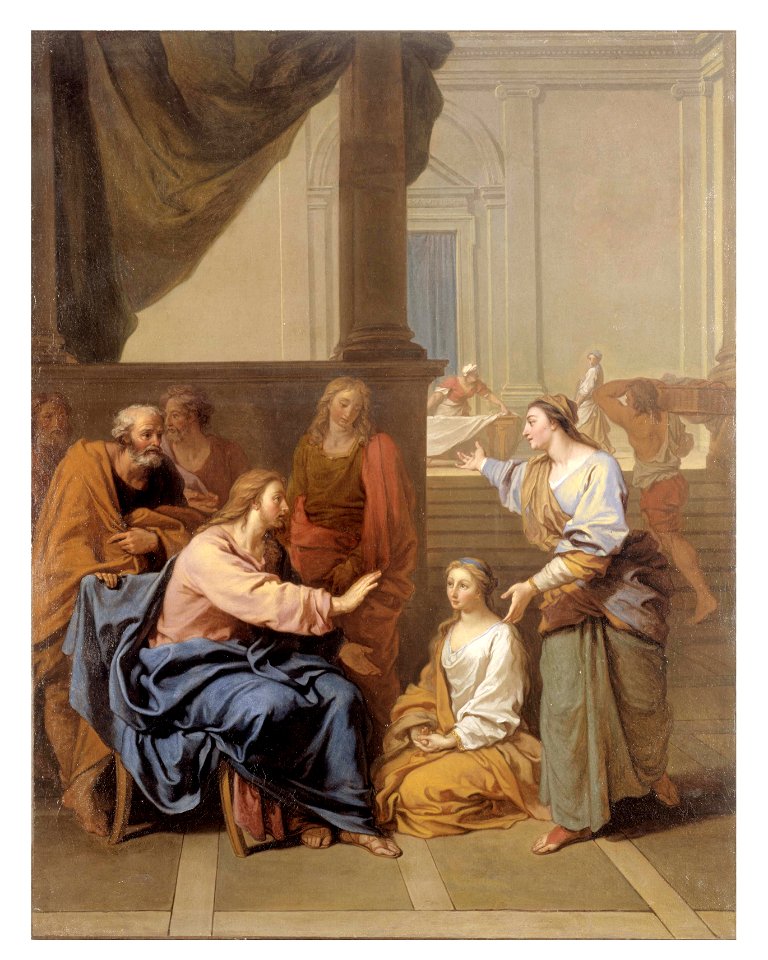 Claude Simpol - Le Christ chez Marthe et Marie Esquisse (ou réduction) pour le may de Notre-Dame de 1704 - P2650 - Musée Carnavalet