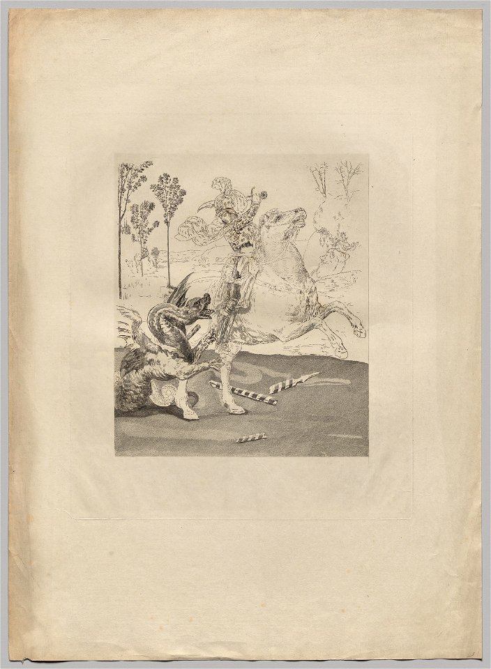 Claude-Ferdinand Gaillard (French, 1834-1887), Raphael (Italian, 1483-1520) - St. George and the Dragon (1) - 1997.230 - Cleveland Museum of Art