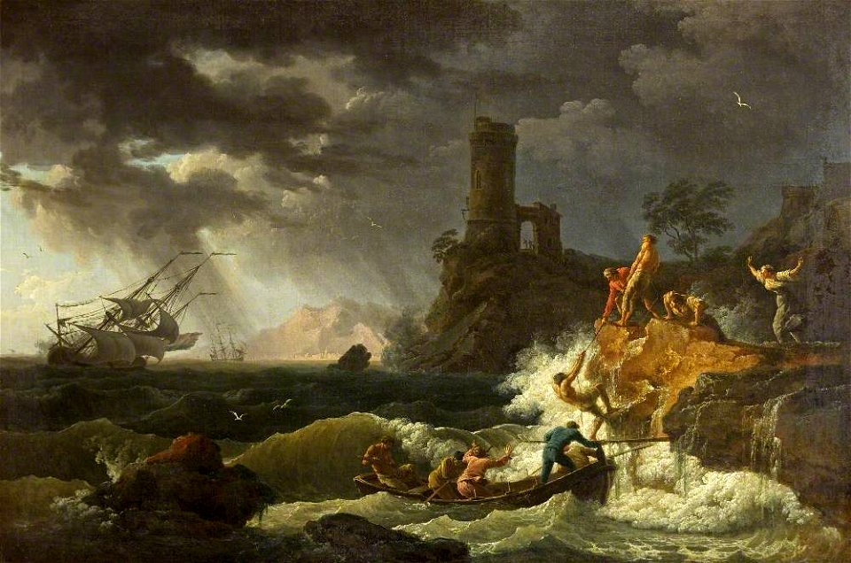 Claude-Joseph Vernet (1714-1789) (studio of) - Midday, Storm and Shipwreck - 732117 - National Trust