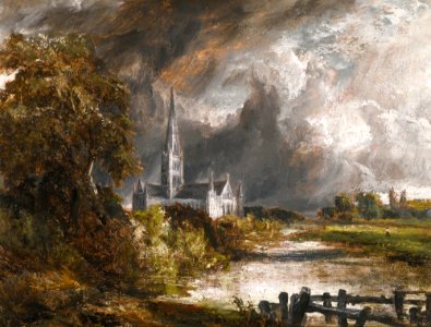 Constable - SALISBURY CATHEDRAL FROM THE MEADOWS, lot.96. Free illustration for personal and commercial use.