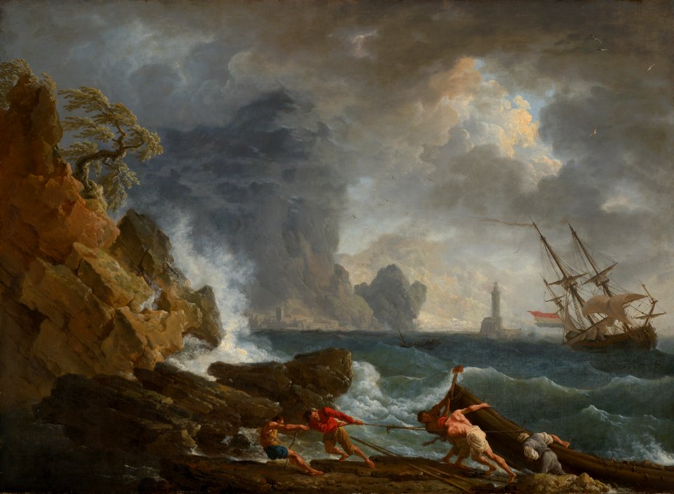 Claude-Joseph Vernet - An Italian Harbour in Stormy Weather - 292 - Mauritshuis