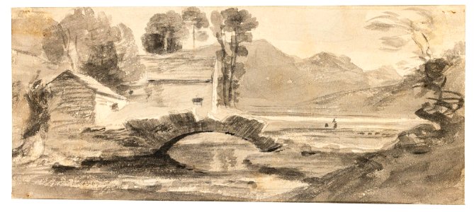 Constable - THE BRIDGE AT WATENDLATH - VERSO, lot.169. Free illustration for personal and commercial use.