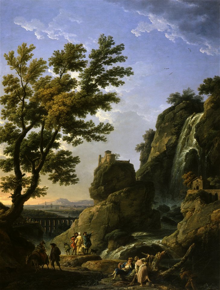 Claude-Joseph Vernet - Landscape with Waterfall and Figures - Walters 372411