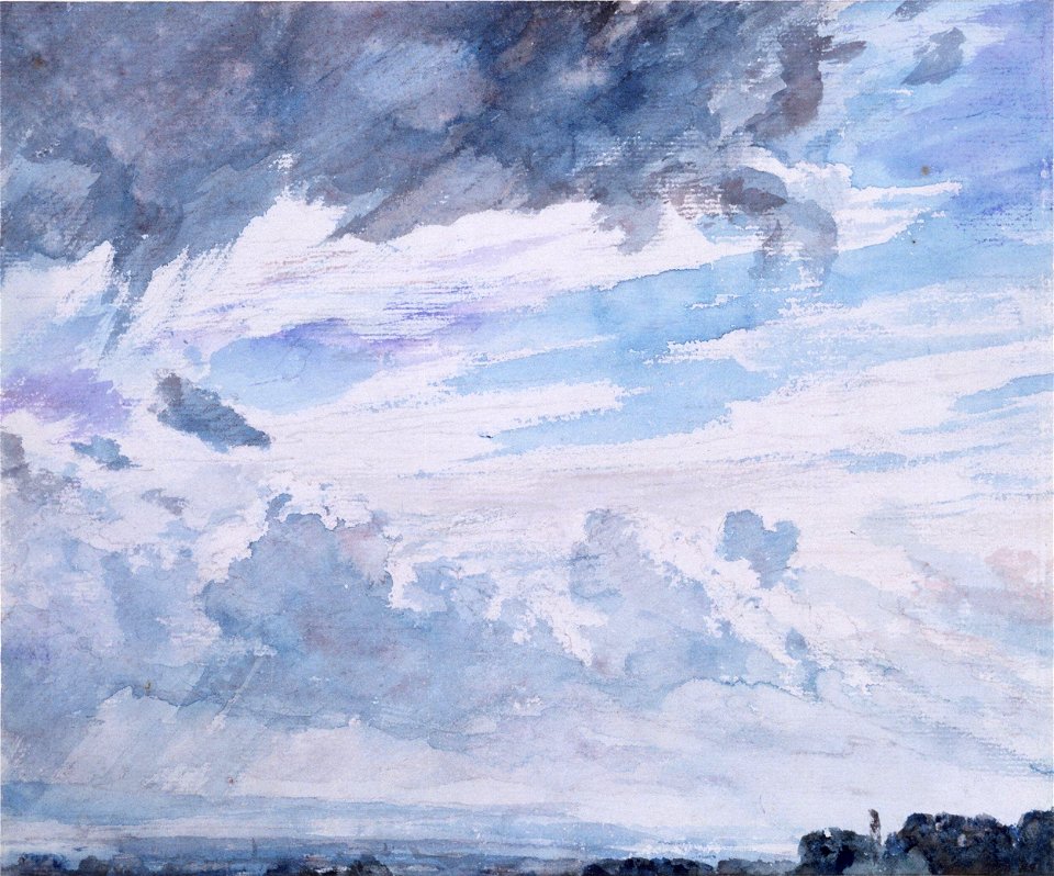 Constable - Study of clouds above a wide landscape, 240-1888