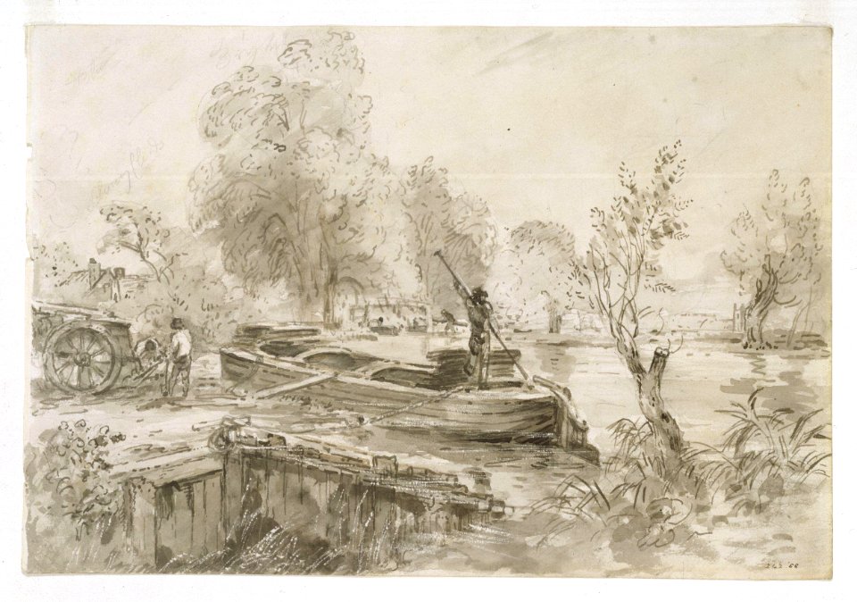 Constable - Men loading a barge on the Stour, 242-1888