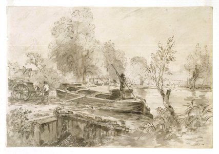 Constable - Men loading a barge on the Stour, 242-1888