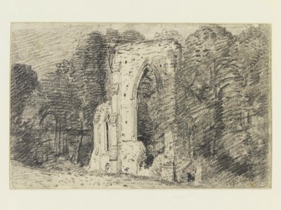 Constable - Netley Abbey the exterior seen amid trees, 268-1888. Free illustration for personal and commercial use.