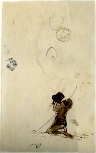 Constable - Verso figure kneeling and drinking from a vessel, 1896,0821.2