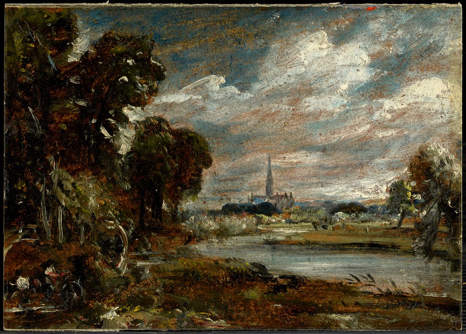 Constable - Salisbury Cathedral from the River Nadder, c. 1829, 2007.8.46