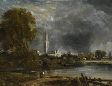 Constable - SALISBURY CATHEDRAL FROM THE MEADOWS, lot.50. Free illustration for personal and commercial use.