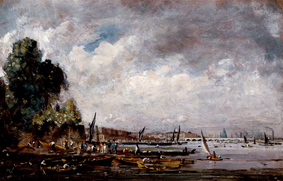 Constable - Waterloo Bridge from the Left Bank of the Thames, c.1820, 03706