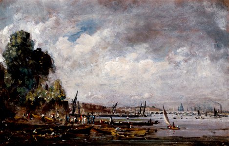 Constable - Waterloo Bridge from the Left Bank of the Thames, c.1820, 03706