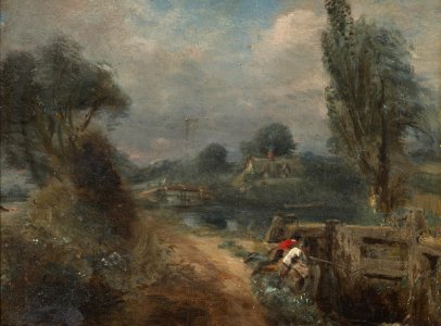 Constable - Study for 'Boys Fishing', c.1813, T030072. Free illustration for personal and commercial use.