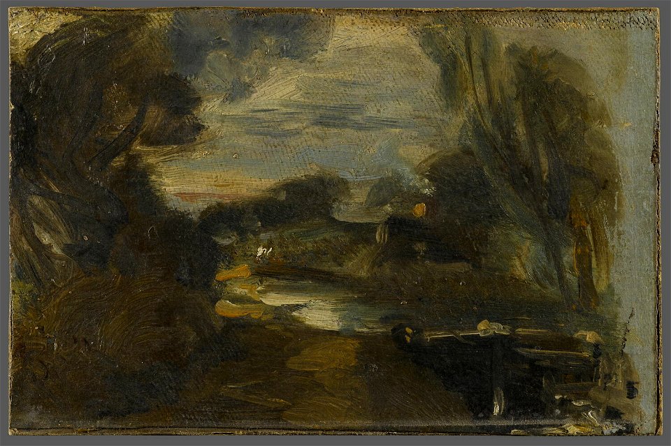 Constable - Écluse sur la rivière Stour à Flatford Mill (Suffolk), vers 1812, RF 1937 23