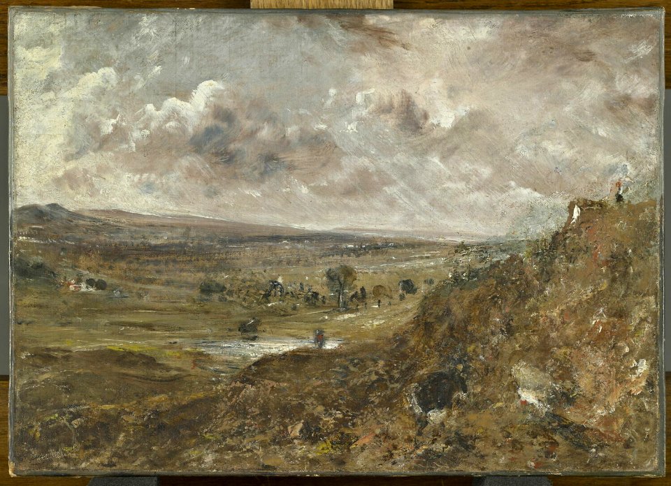 Constable - Vue de Hampstead Heath, environs de Londres, effet d’orage ou L’Étang de Branch Hill à Hampstead, vers 1822, RF 189
