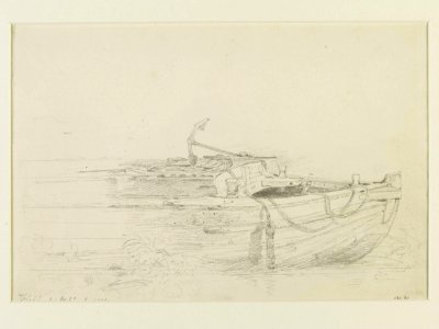 Constable - The fore-part of a barge at Flatford, 834-1888. Free illustration for personal and commercial use.