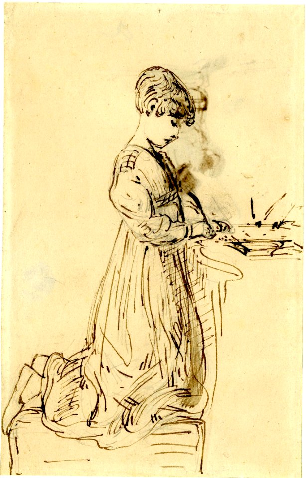 Constable - Young girl writing, 1896,0821.2