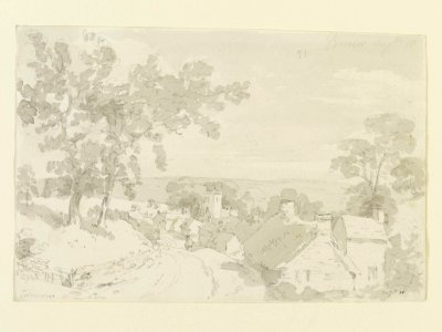 Constable - The entrance to the village of Edensor, 247C-1888